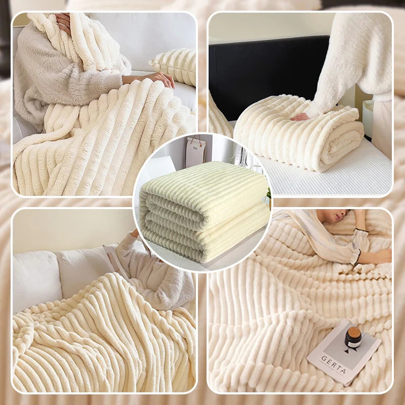 ¡50% de descuento! Manta gruesa de felpa con motivo de conejito y funda de terciopelo lechoso🫧Acurrúcate con la máxima comodidad