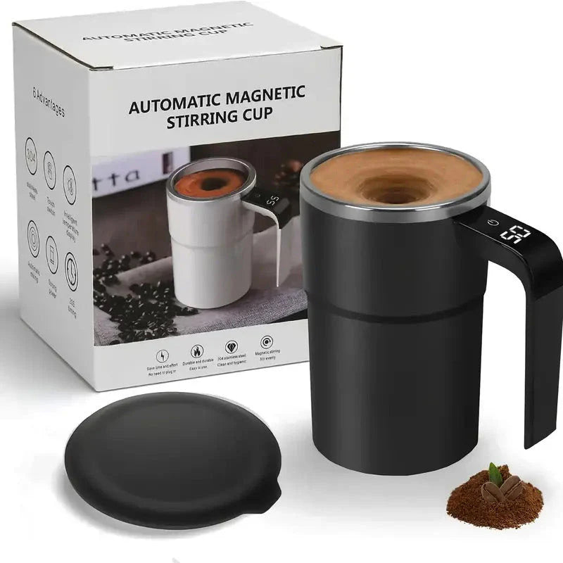 Juego de tazas de café recargables con agitador magnético automático