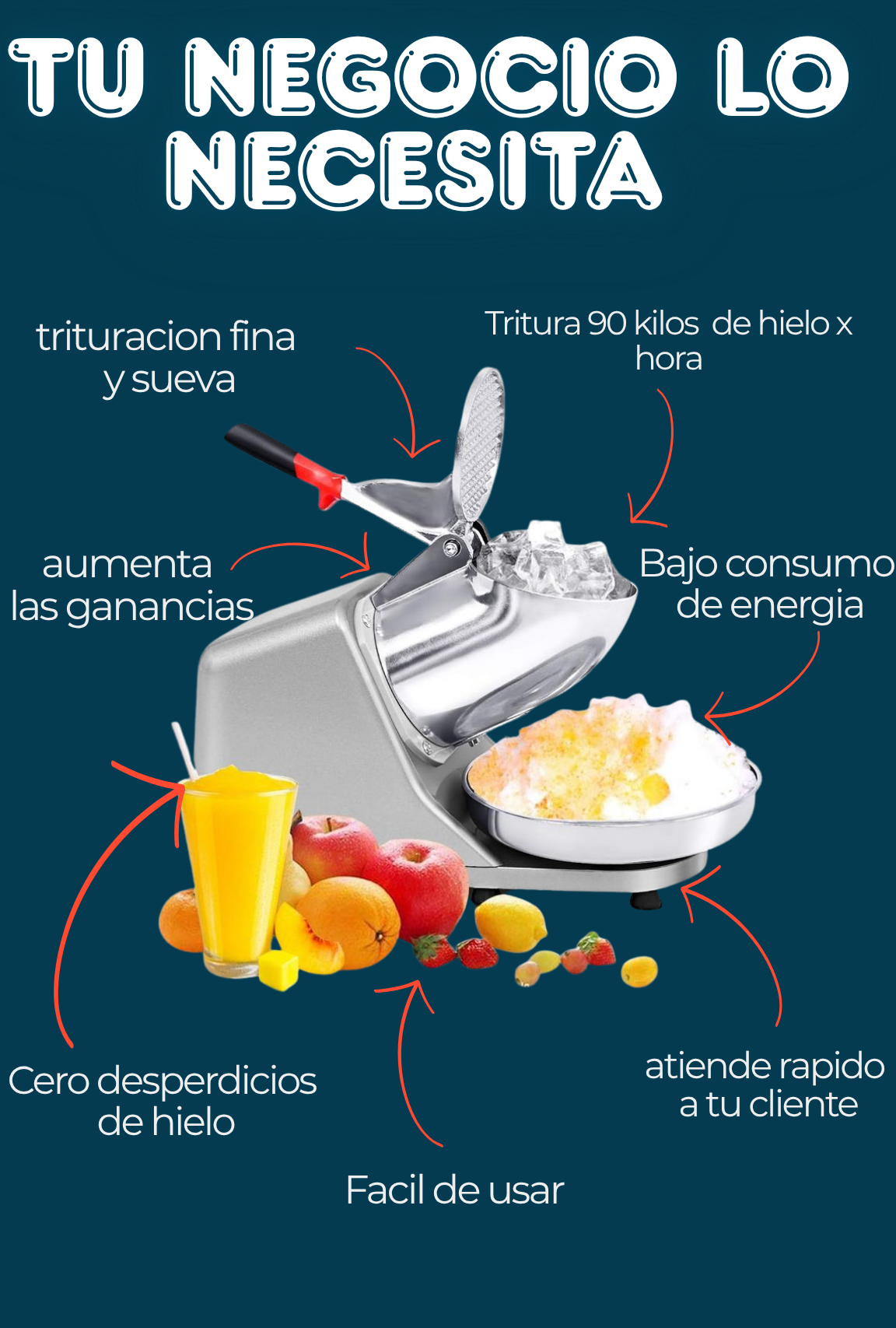 Moledor Pica Hielo Eléctrico Triturador